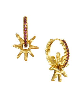 Stephanie Yeboah Nsoromma Star Hoop Earrings - Red