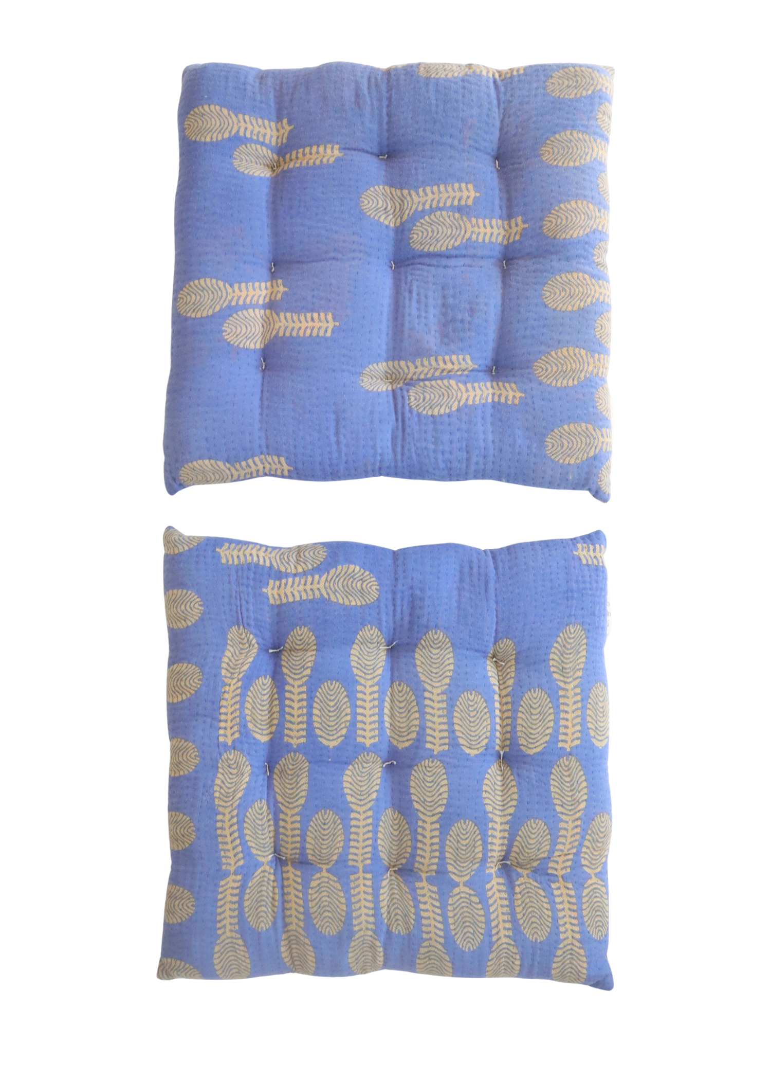 Pair Of Kantha Seat Pads- Pair No 306