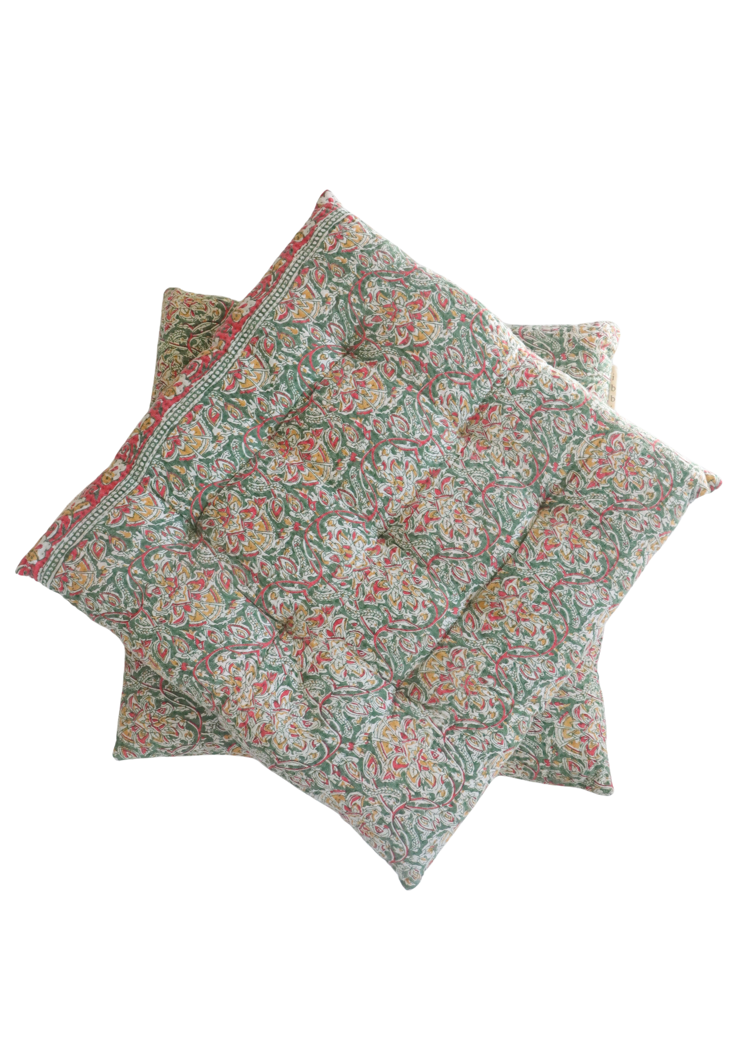 Pair Of Kantha Seat Pads- Pair No 308