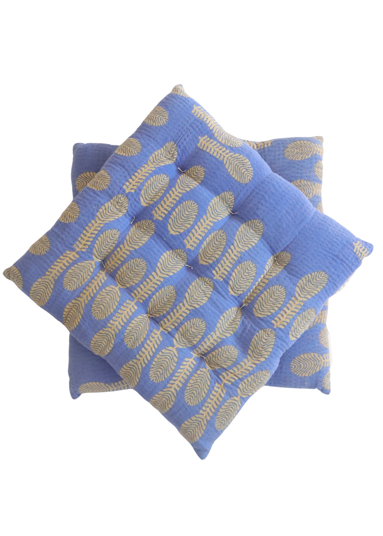 Pair Of Kantha Seat Pads- Pair No 306