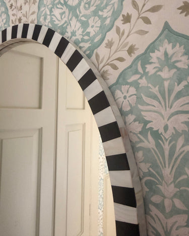 Stripe Oval Mirror