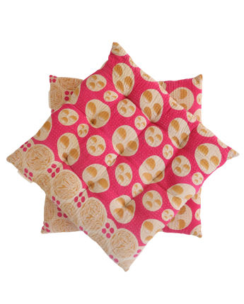 Pair Of Kantha Seat Pads - Pair No 328