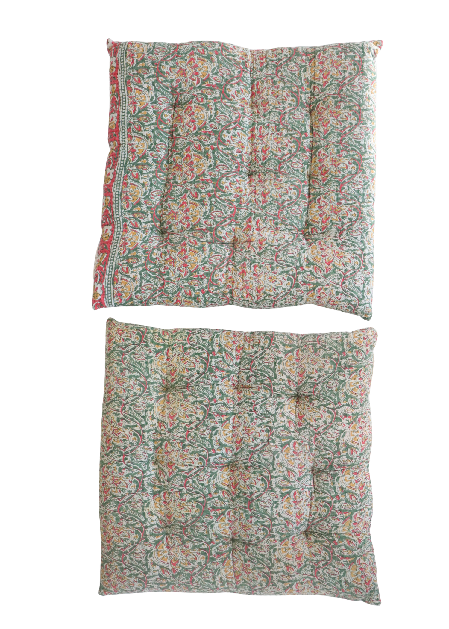 Pair Of Kantha Seat Pads- Pair No 308