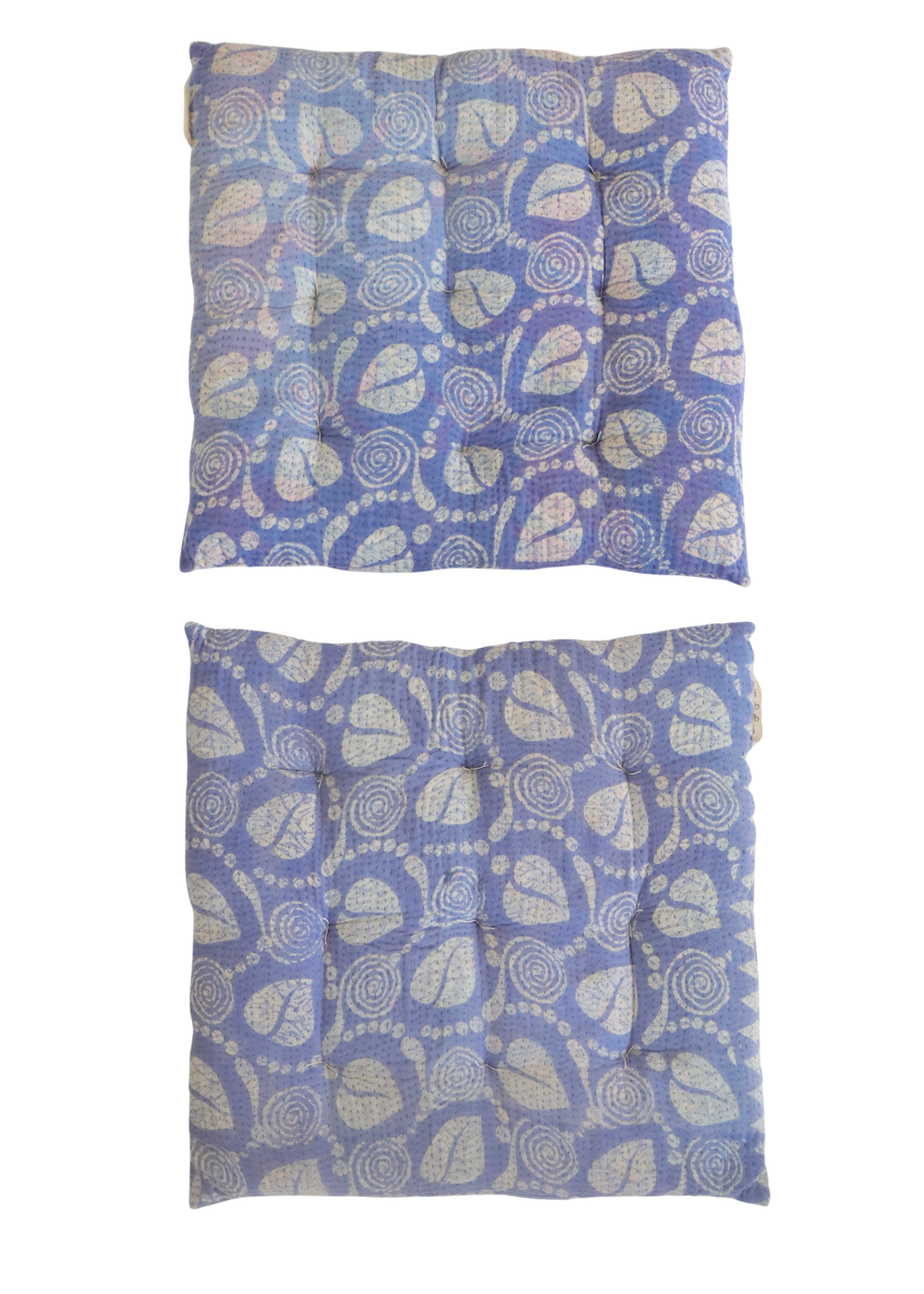 Pair Of Kantha Seat Pads - Pair No330