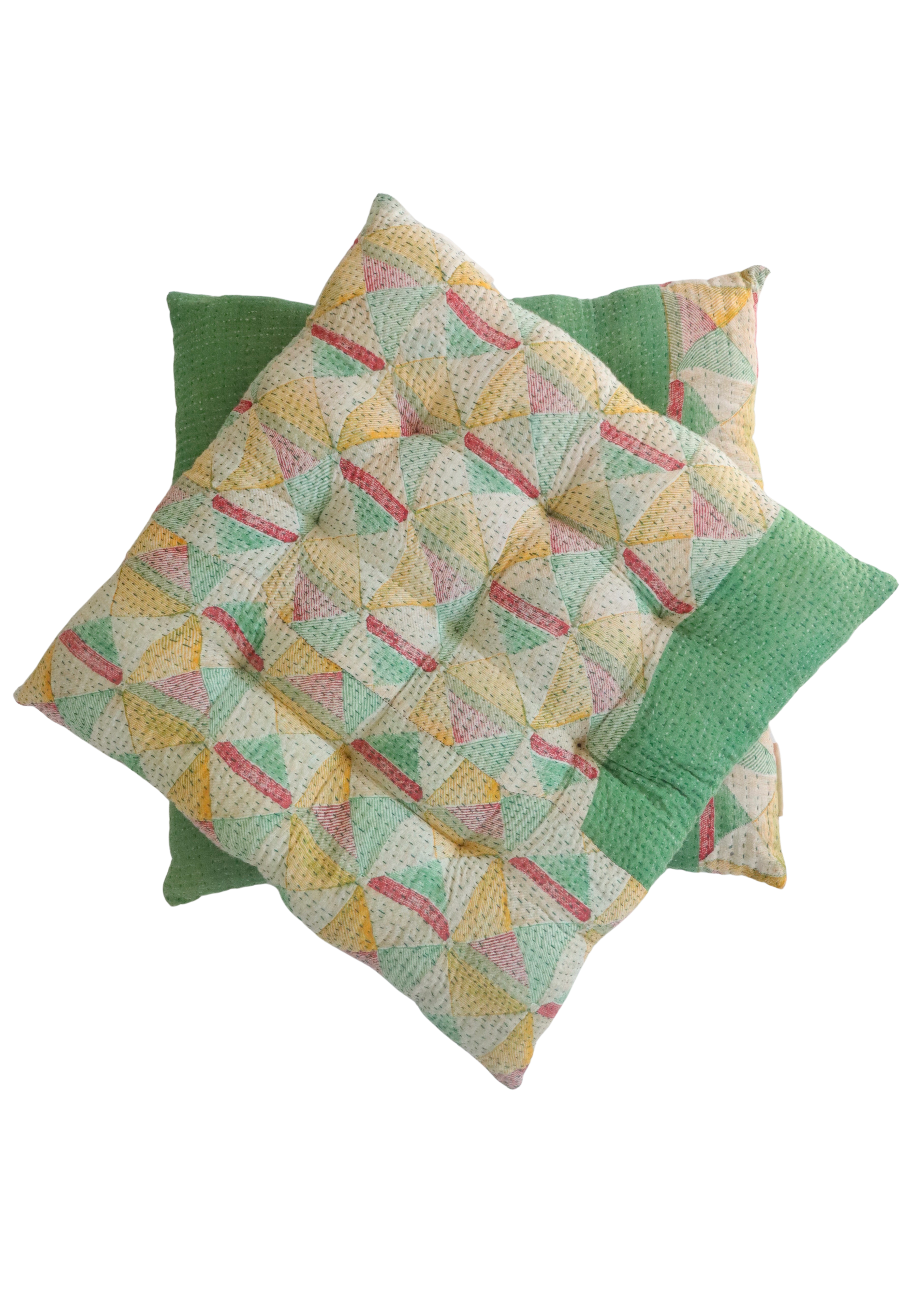 Pair Of Kantha Seat Pads- Pair No 304