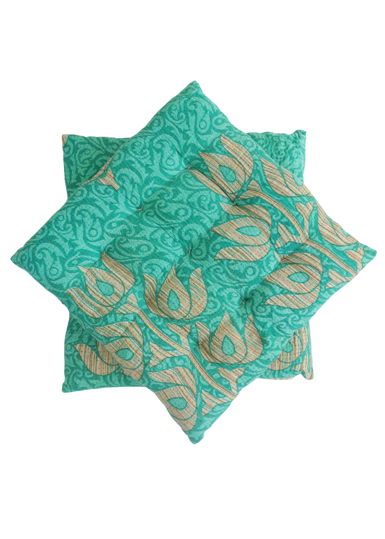 Pair Of Kantha Seat Pads - Pair No329