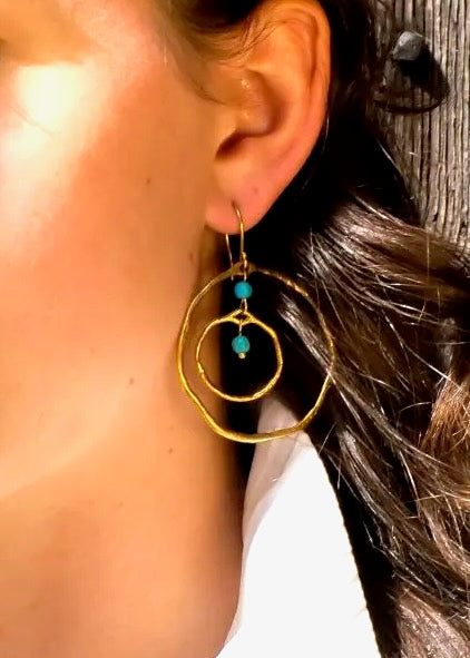Turquoise Double Pivot Earrings