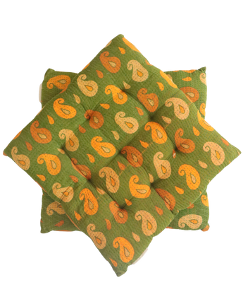 Pair Of Kantha Seat Pads - Pair No 312