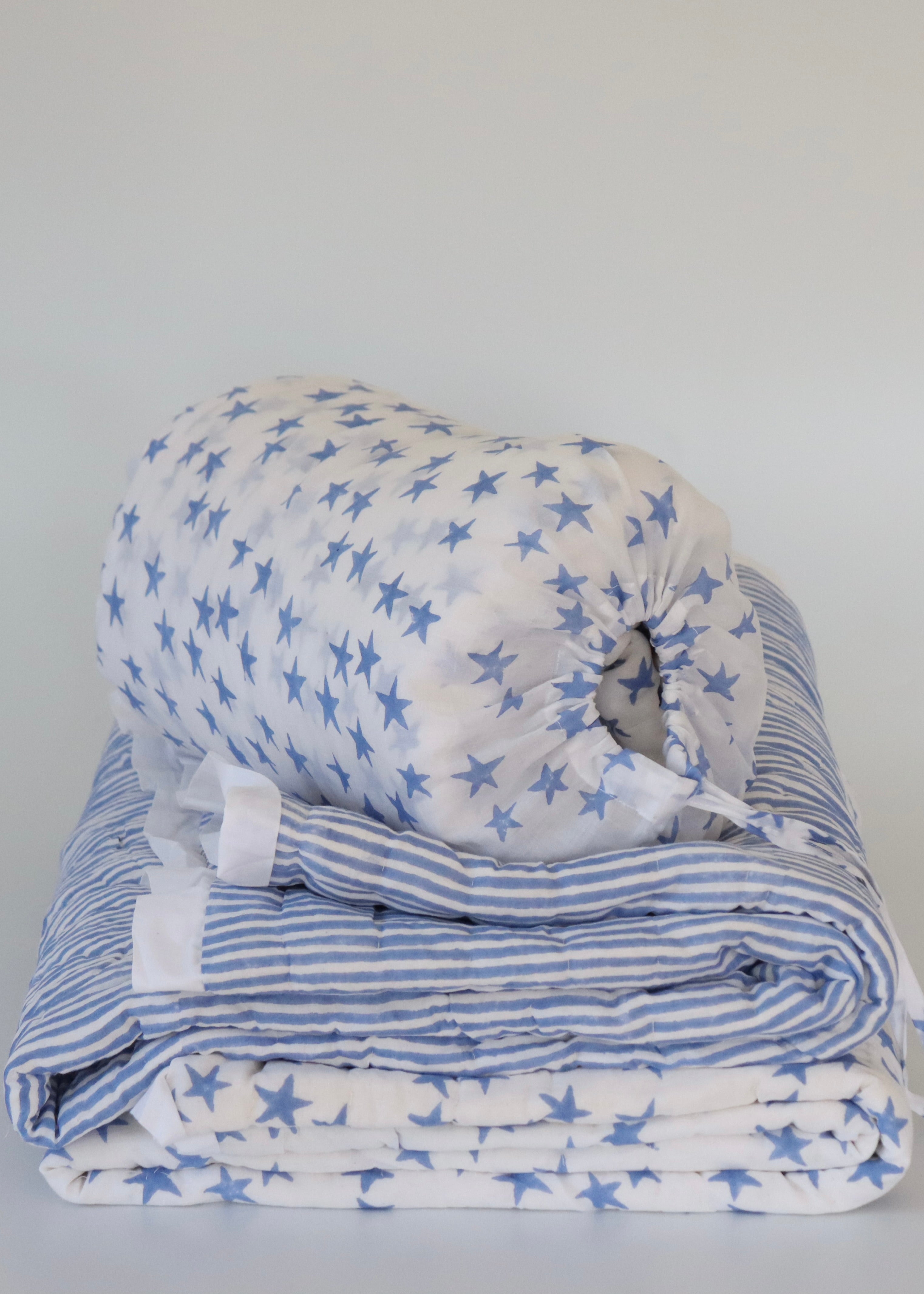 Baby Quilt - Super Star Blue