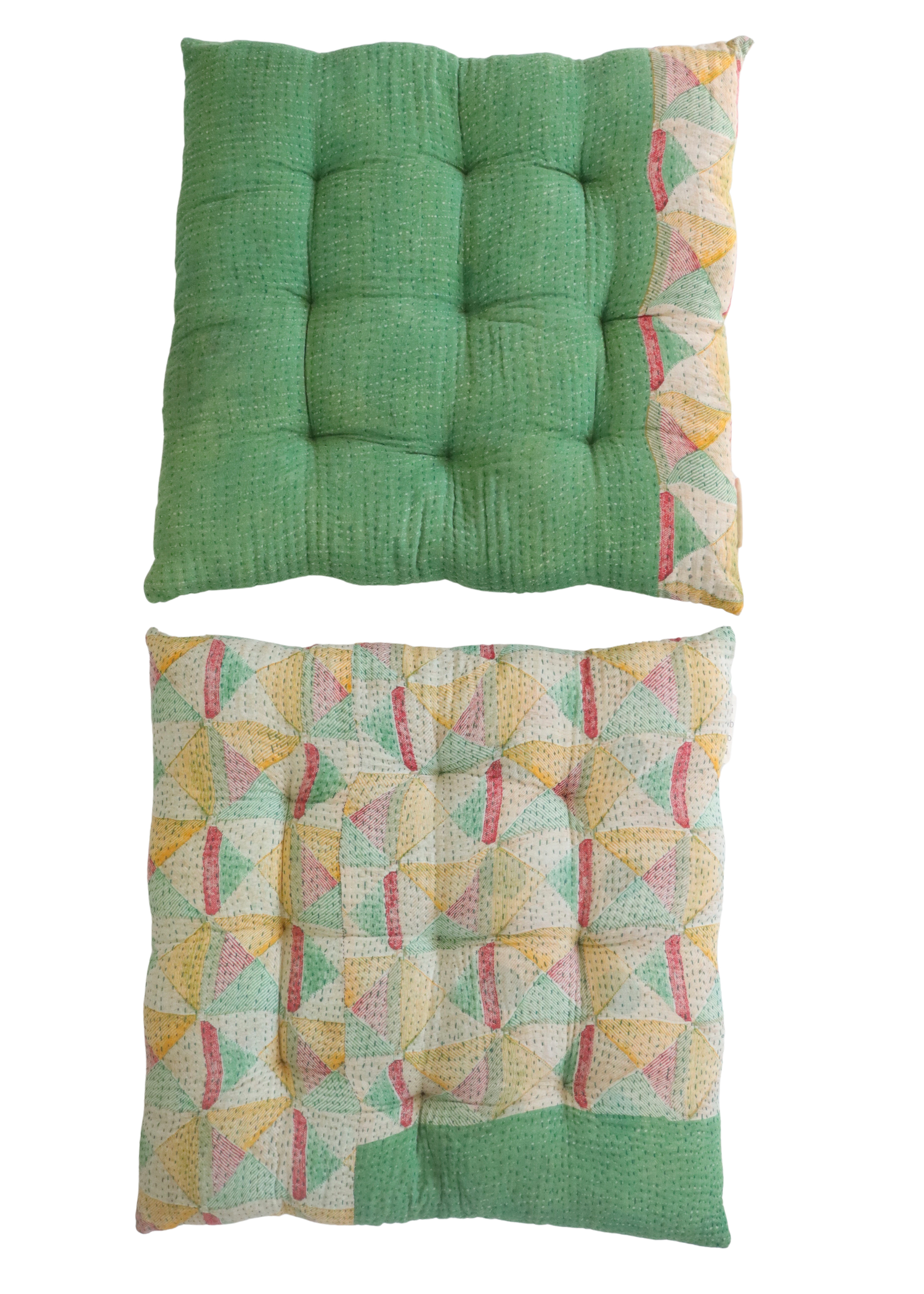 Pair Of Kantha Seat Pads- Pair No 304