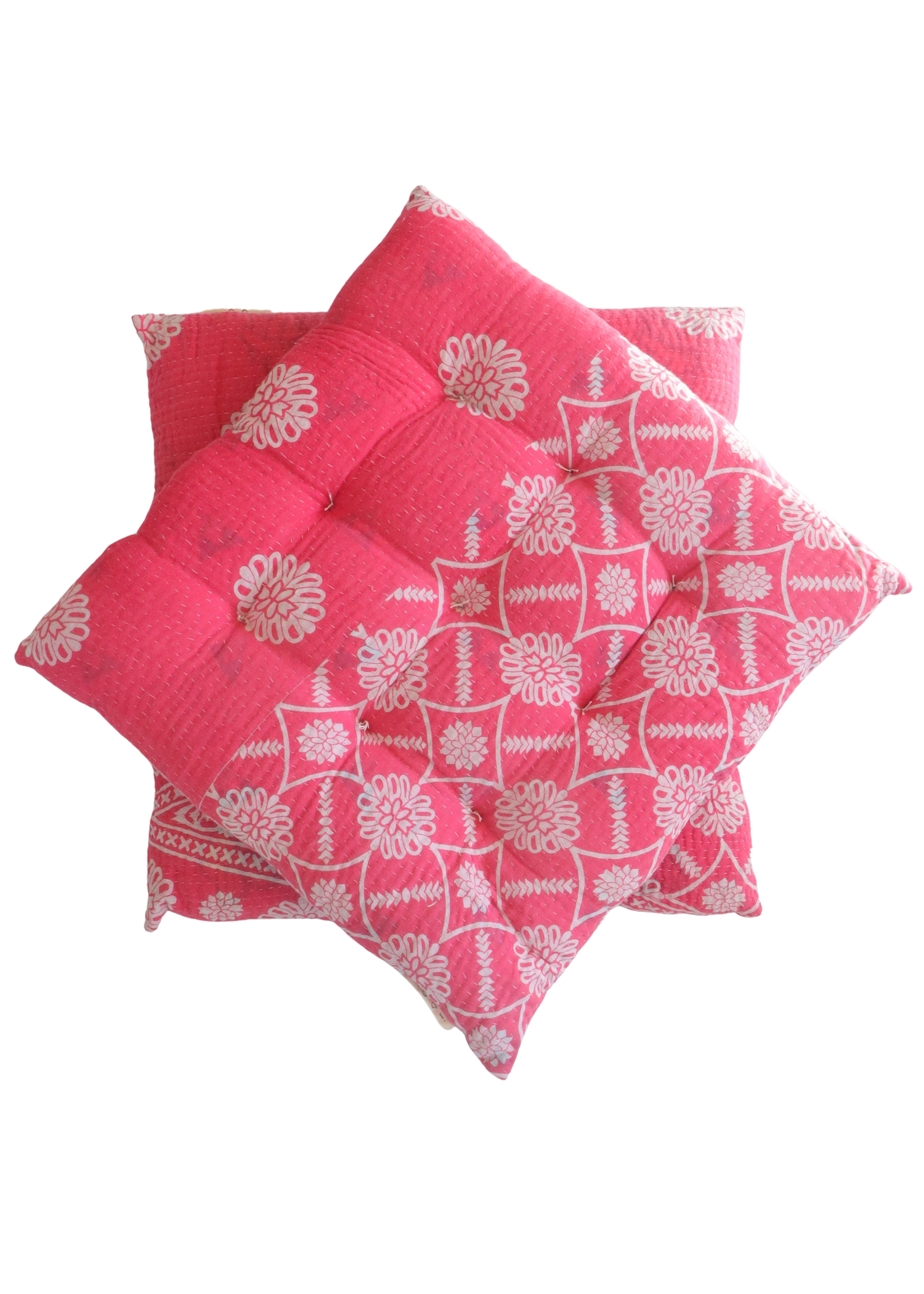 Pair Of Kantha Seat Pads- Pair No 310