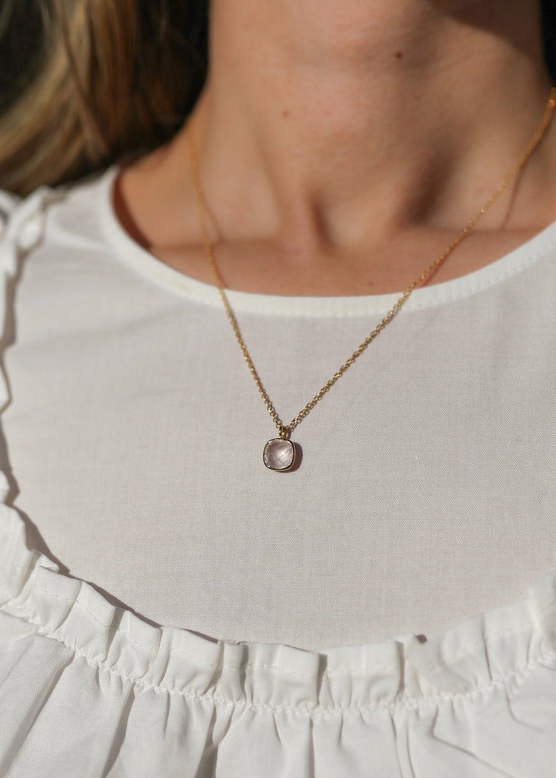 Brooklyn Gold Vermeil & Rose Quartz Necklace