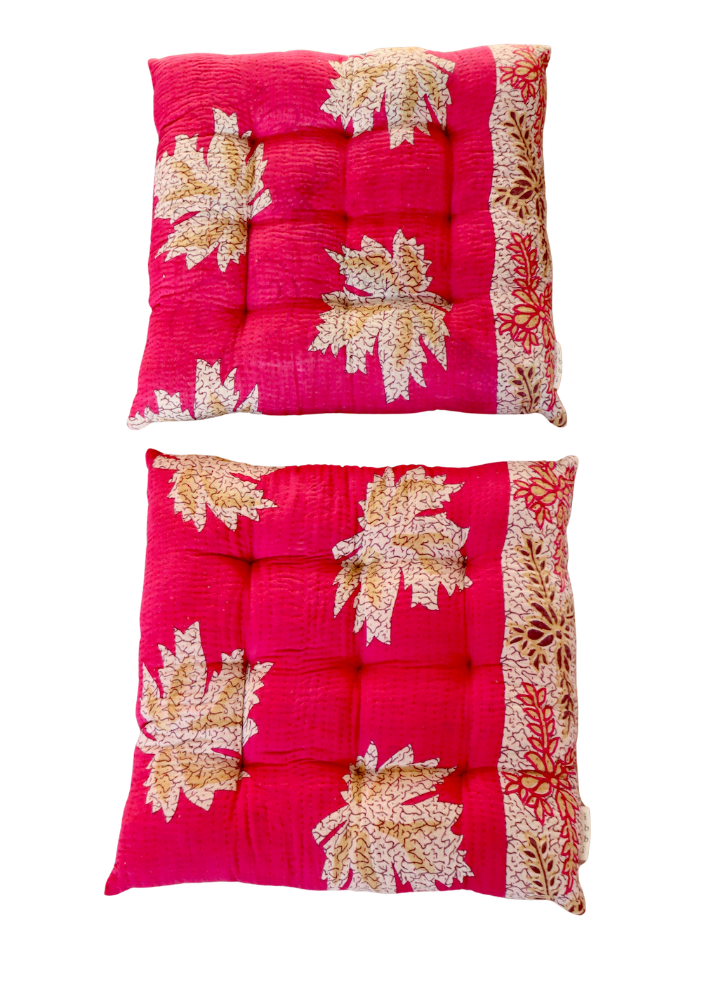Pair of Kantha Seat Pads - Pair No. 81