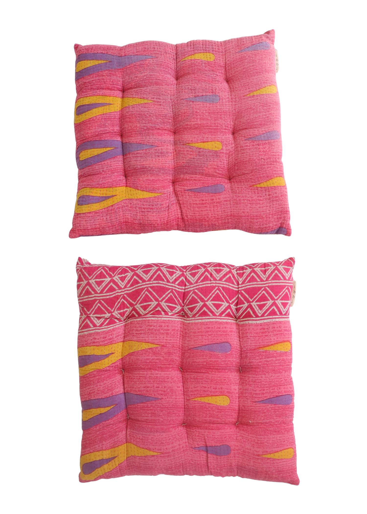 Pair Of Kantha Seat Pads- Pair No 301