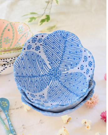Pudding Bowl -  White & Blue 2