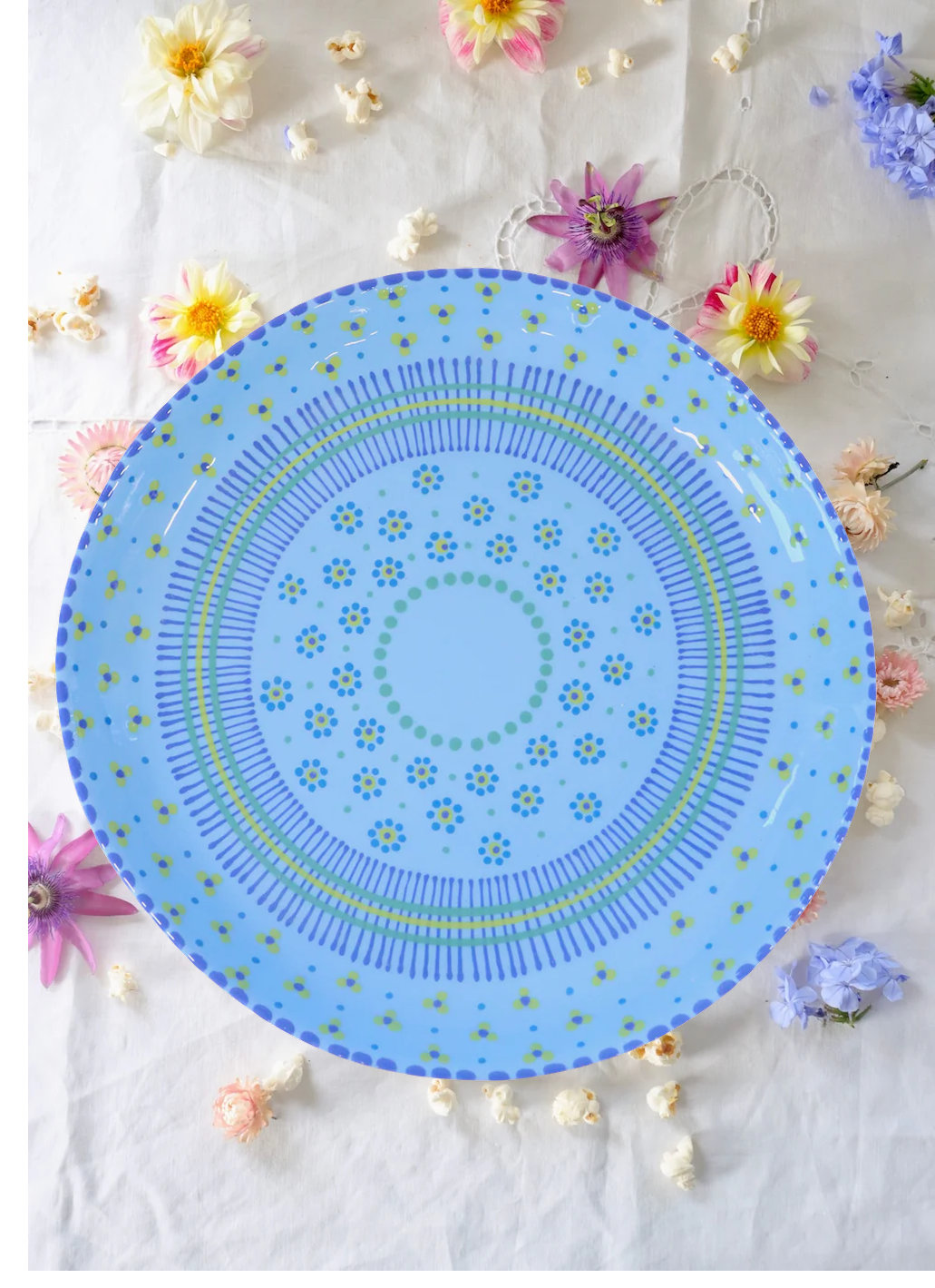 Round Serving Platter - Pale Blue 2