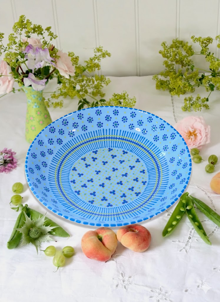 Olivia Fruit Bowl - Pale Blue