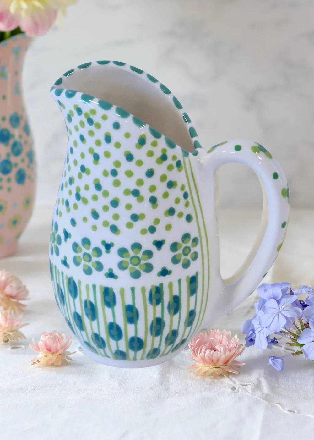 Plump Jug White & Teal 2