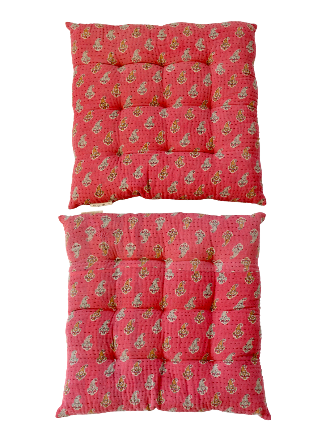 Pair of Kantha Seat Pads - Pair No. 97
