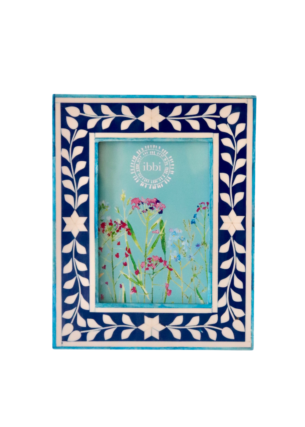 Photo Frame - Navy Flower