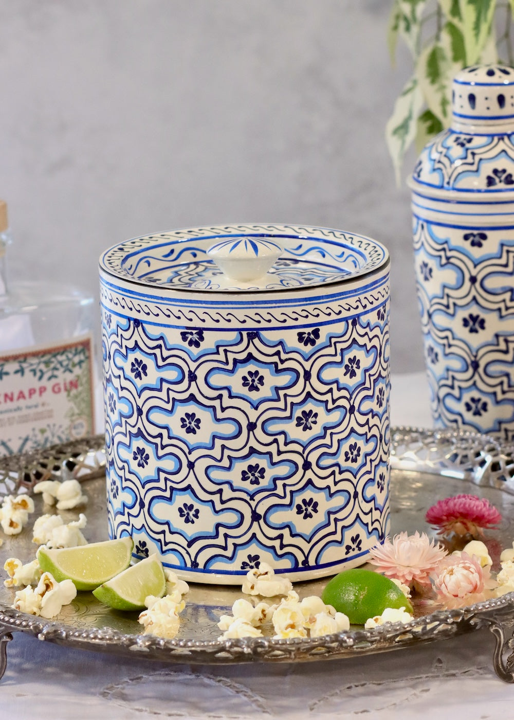 Ice Bucket - White & Blue