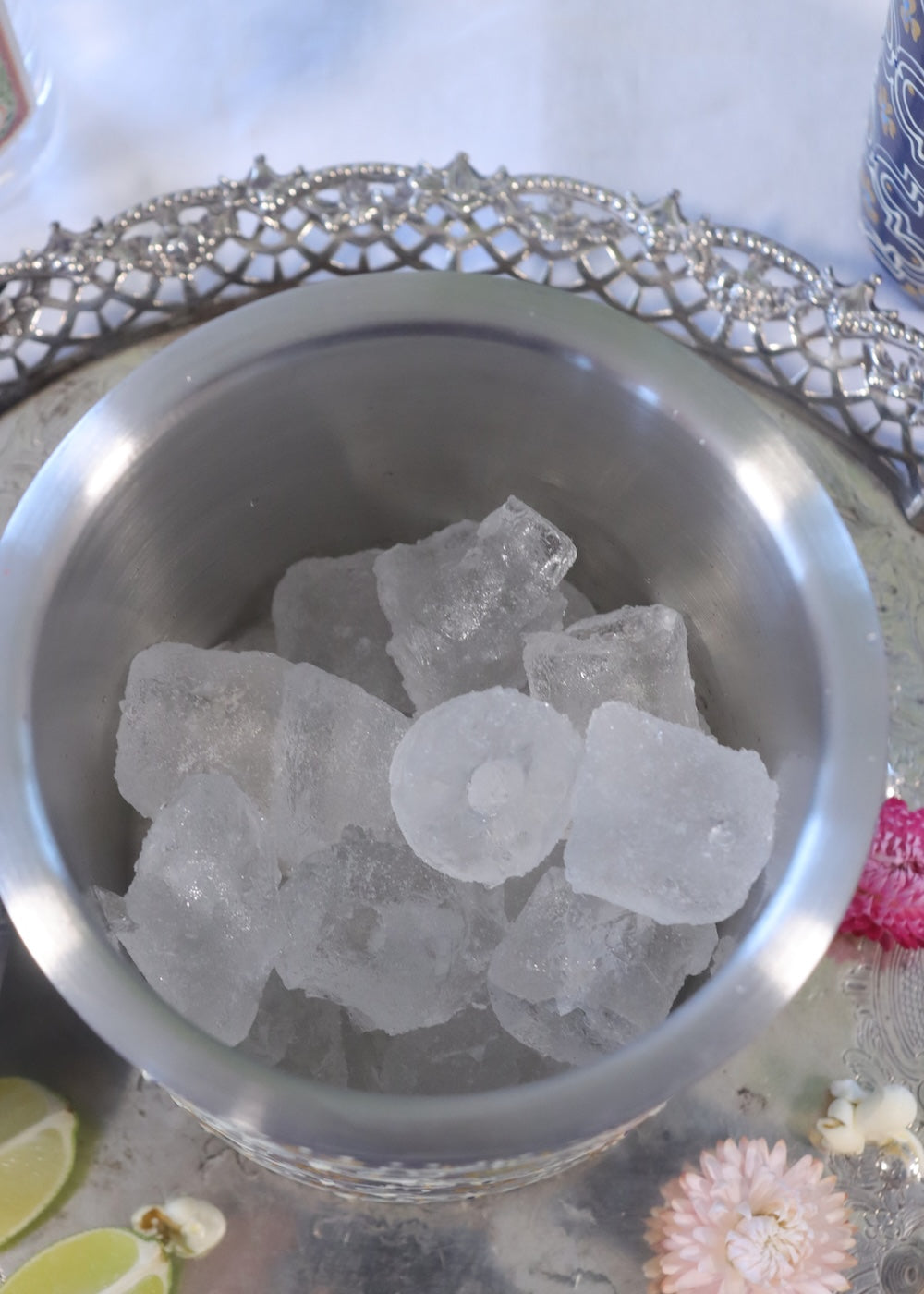 Ice Bucket - White & Blue