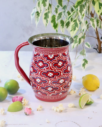 Painted Water Jug- Claret