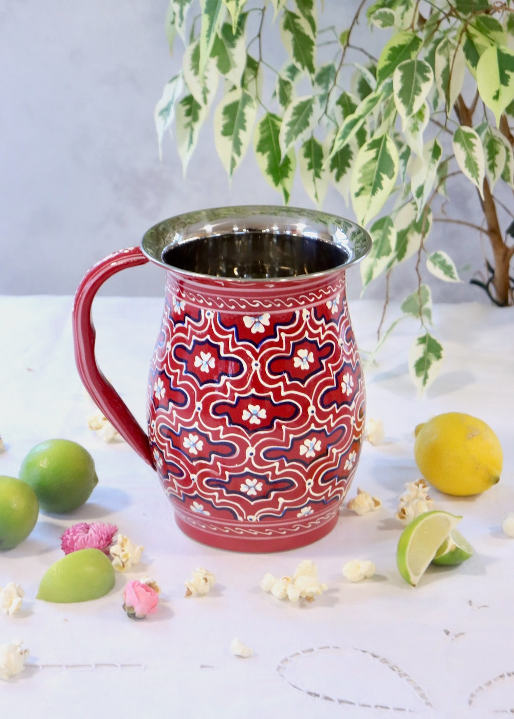 Painted Water Jug- Claret