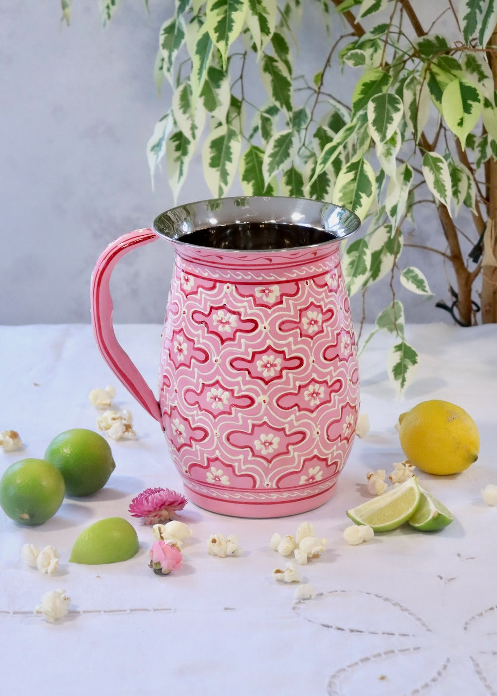 Painted Water Jug - Retro Pink