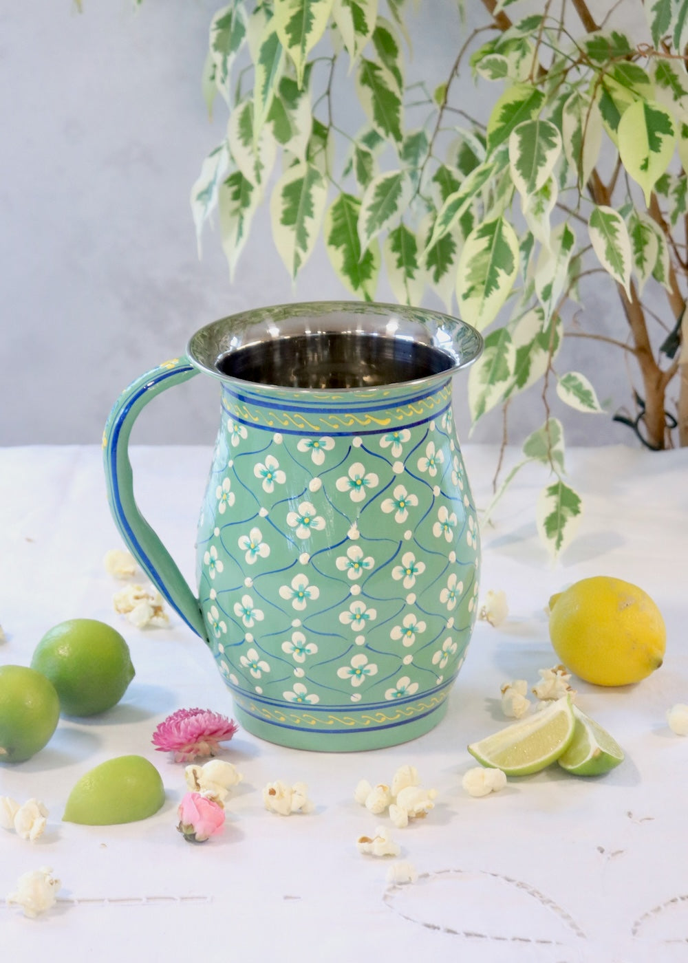 Painted Water Jug- Olive