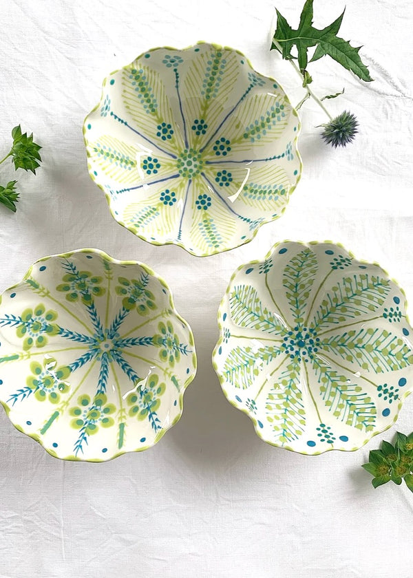 Ramekin set of 3 -Whites & Greens