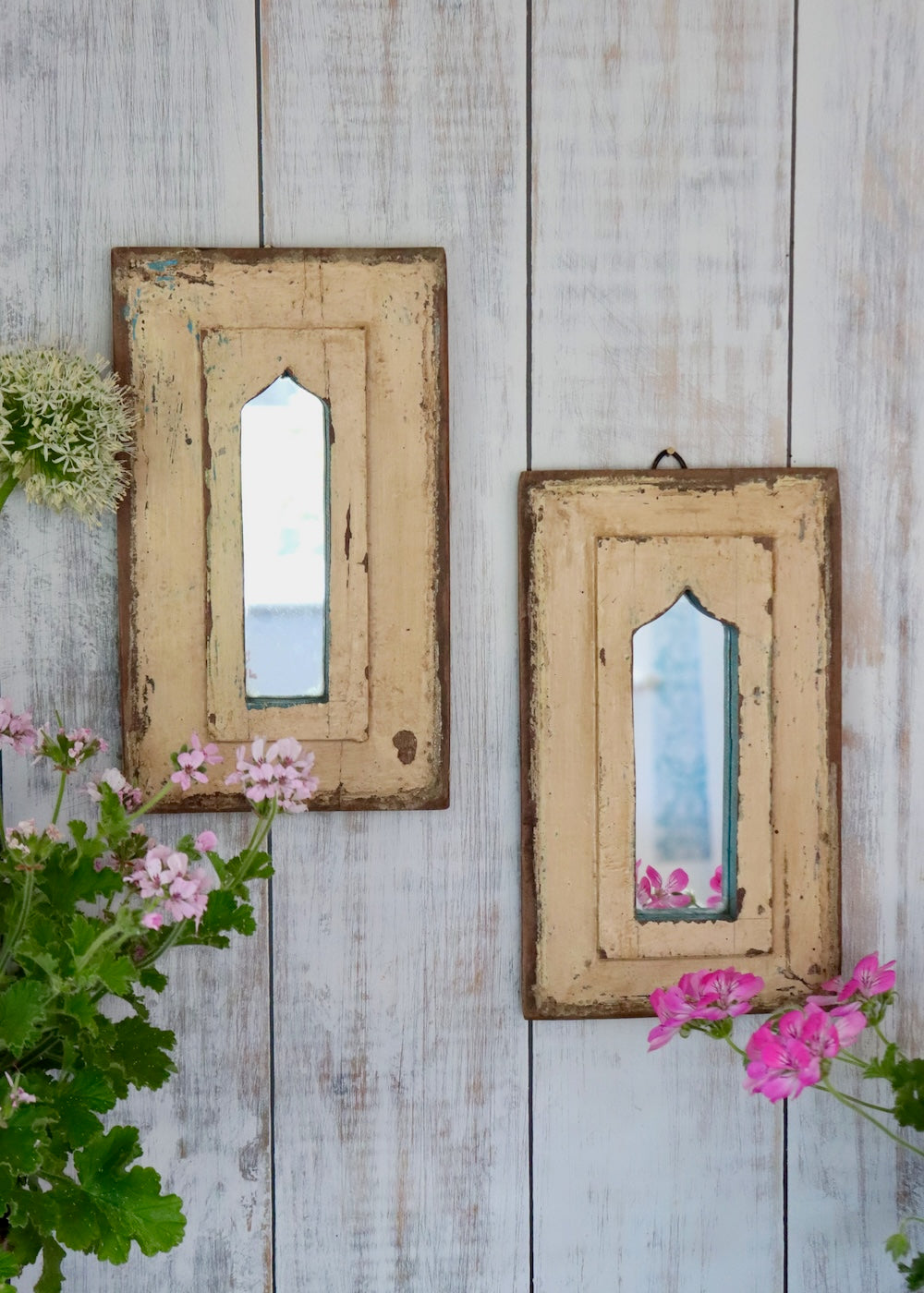 Pair of Vintage Wooden Mirrors - 4