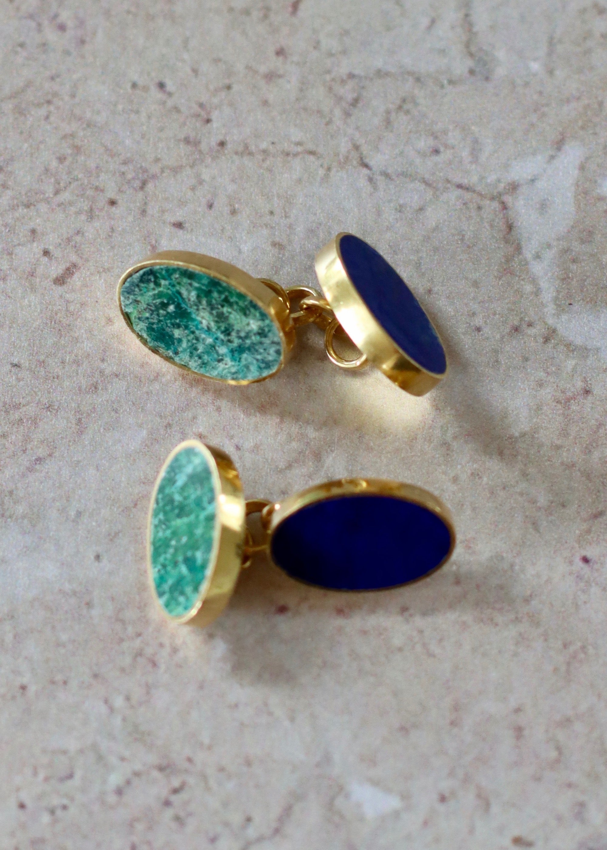 Mixed Double Gold Plated Cufflink