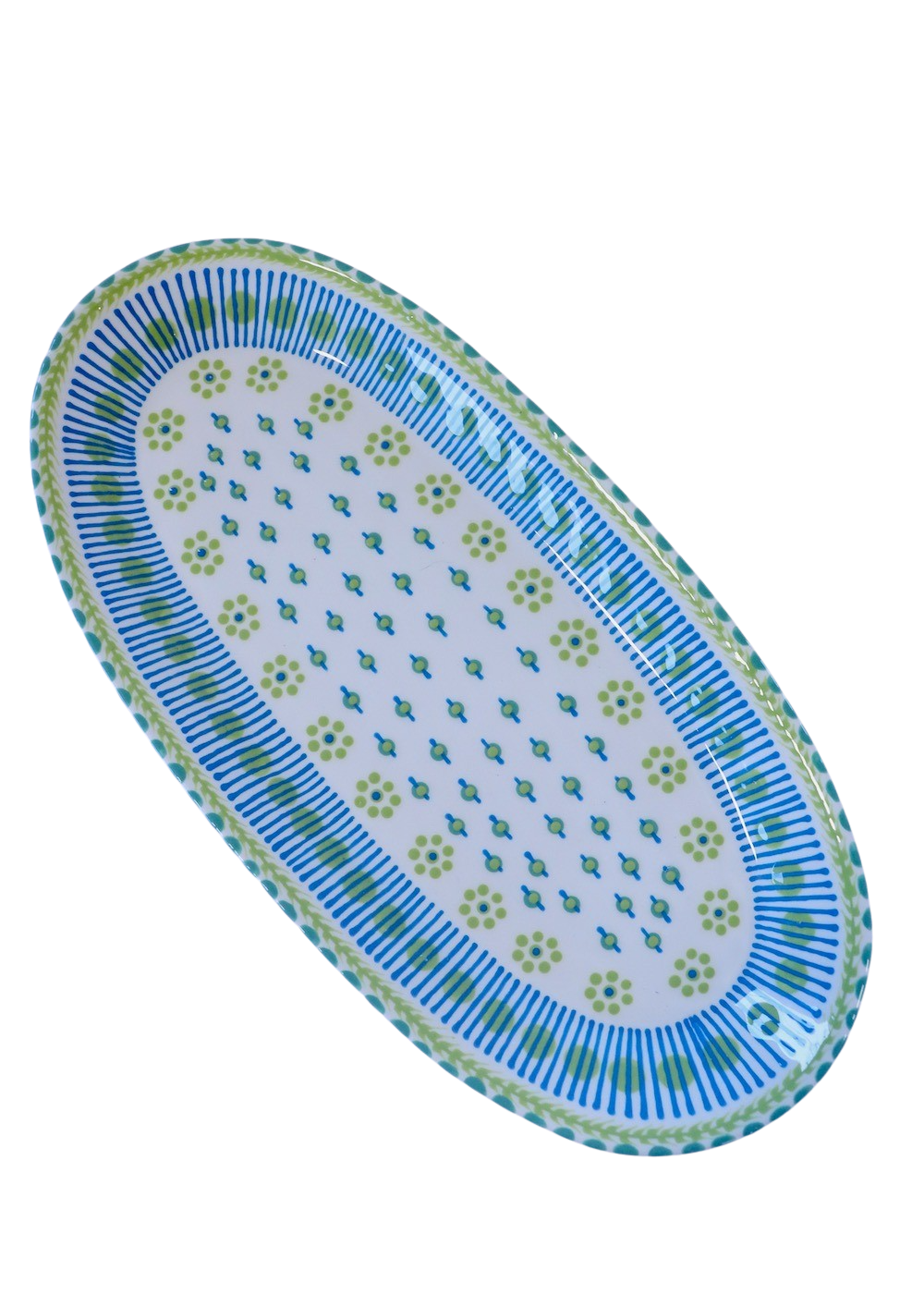 Margo Platter - White &  Pale Blue