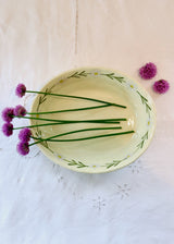 Gemma Orkin Oval Serving Bowl - Pale Pink Daisy on Pale Green