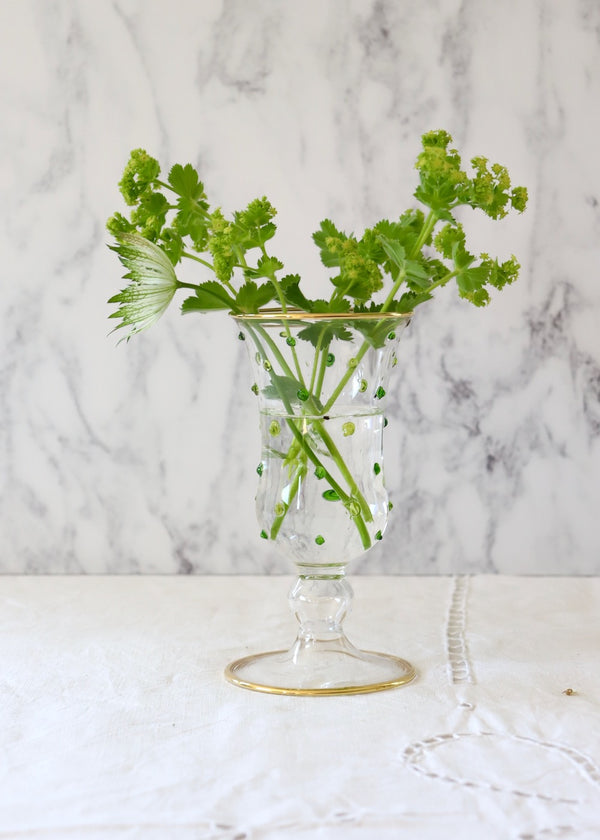 Small Glass Dotty Vase - Lime & Emerald