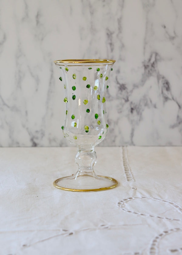 Small Glass Dotty Vase - Lime & Emerald