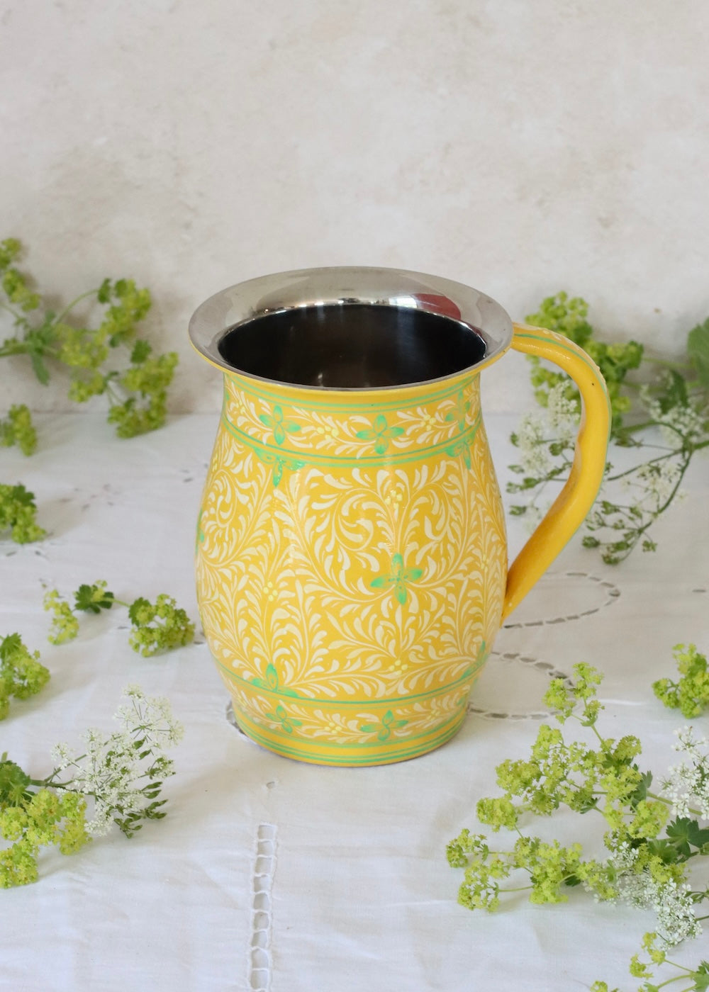 Painted Water Jug- Yellow
