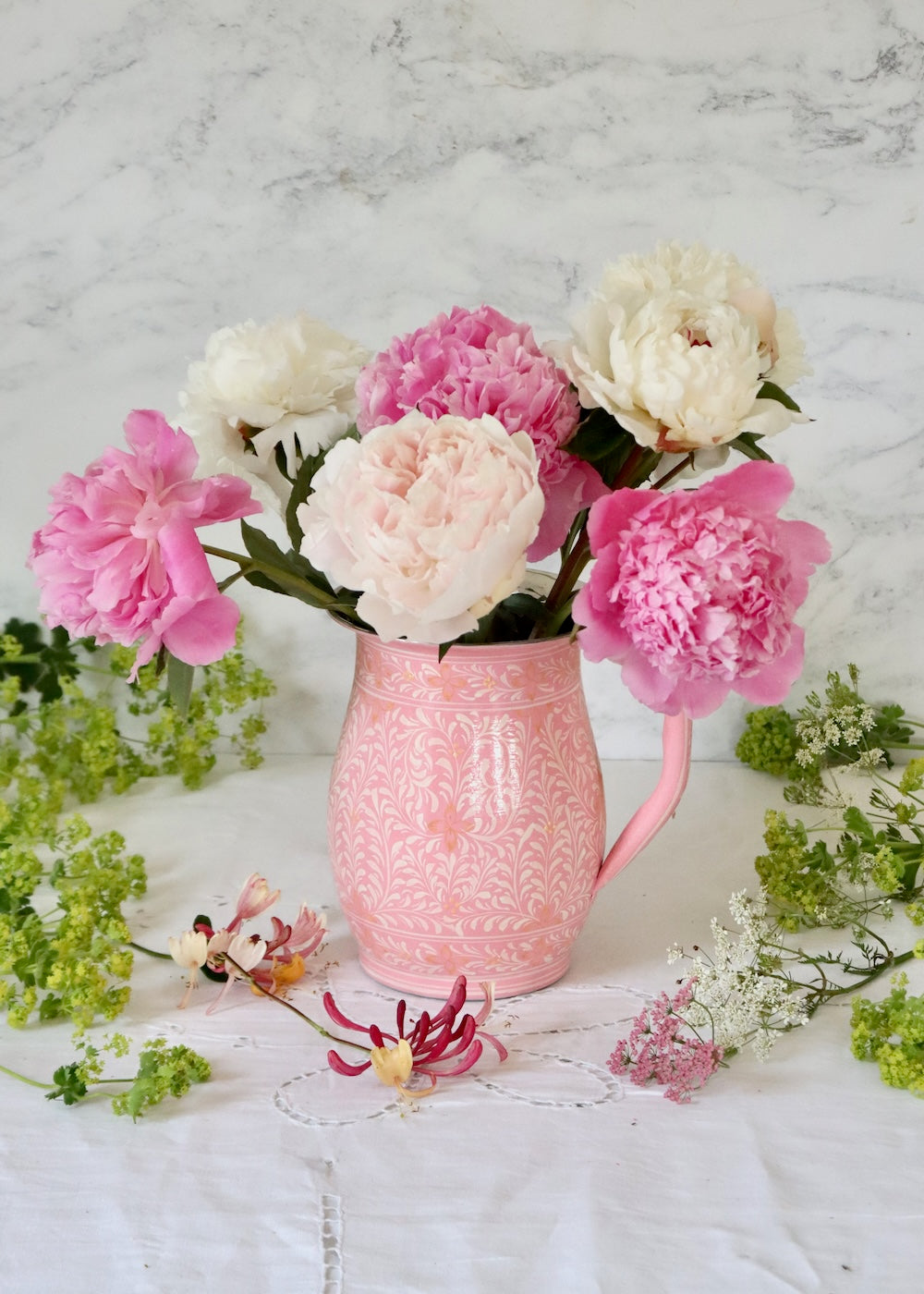 Painted Water Jug- Pink