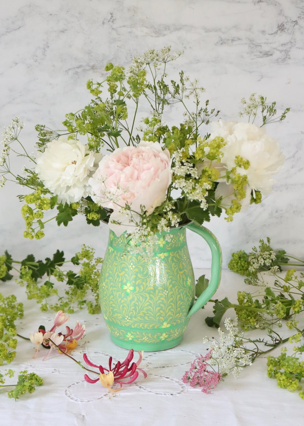 Painted Water Jug- Olive