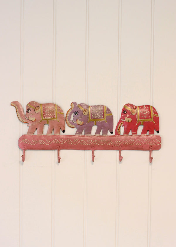 Three Elephant Hook - Pink