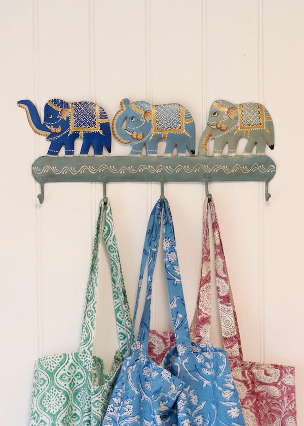 Three Elephant Hook - Blue