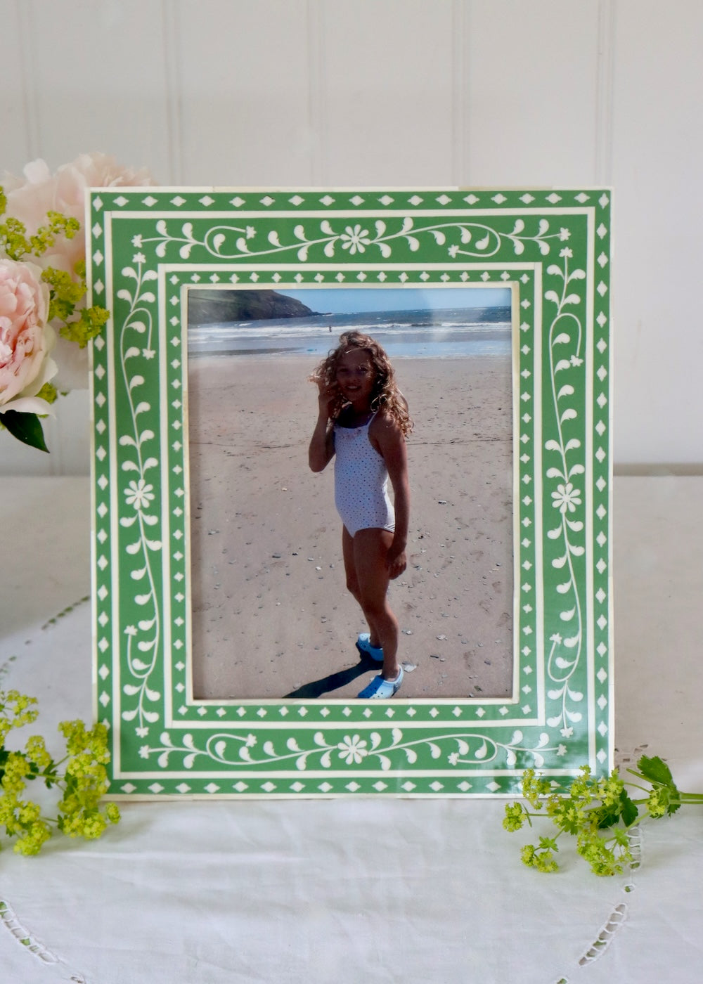 Photo Frame - 10" X 8"  Green Floral