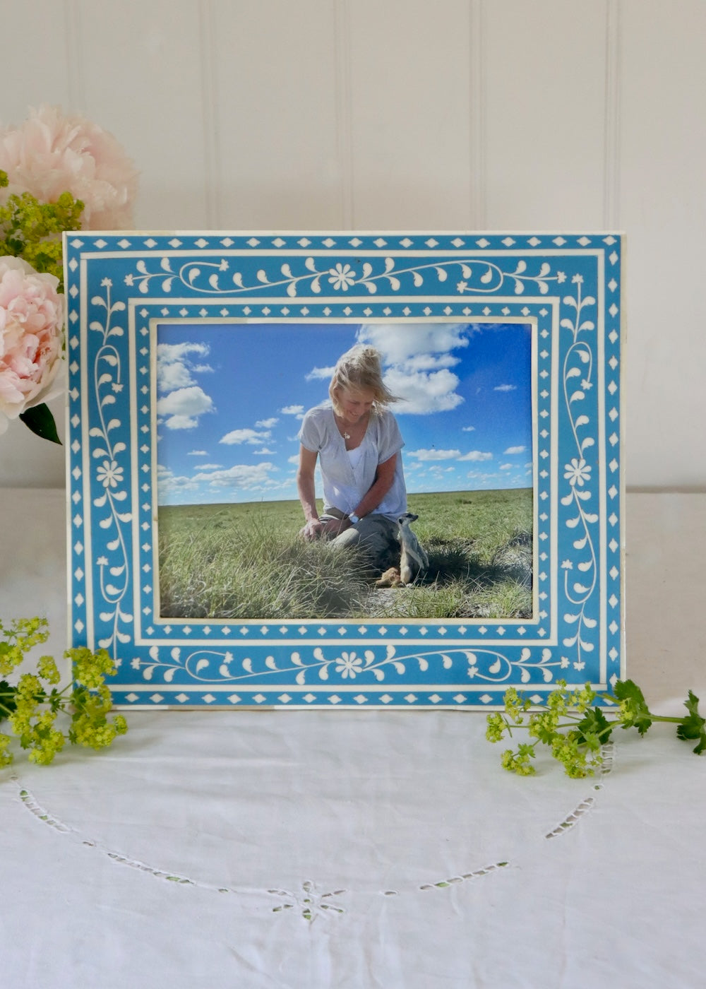 Photo Frame- 10" X 8" Blue Floral