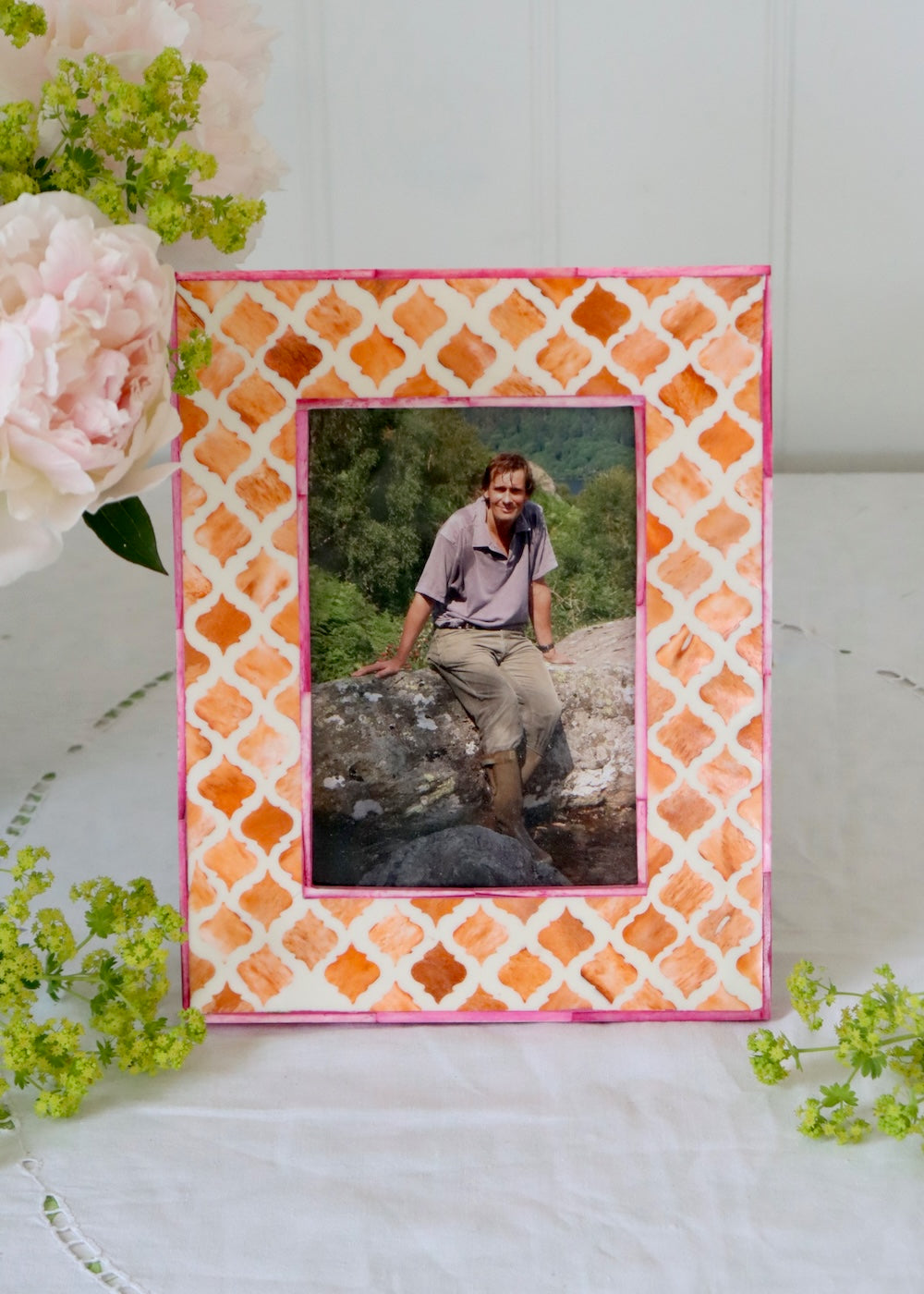 Photo Frame -   Orange Trellis