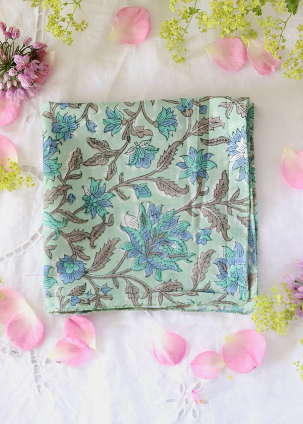 Small Hankies- Greens & Hot Pink