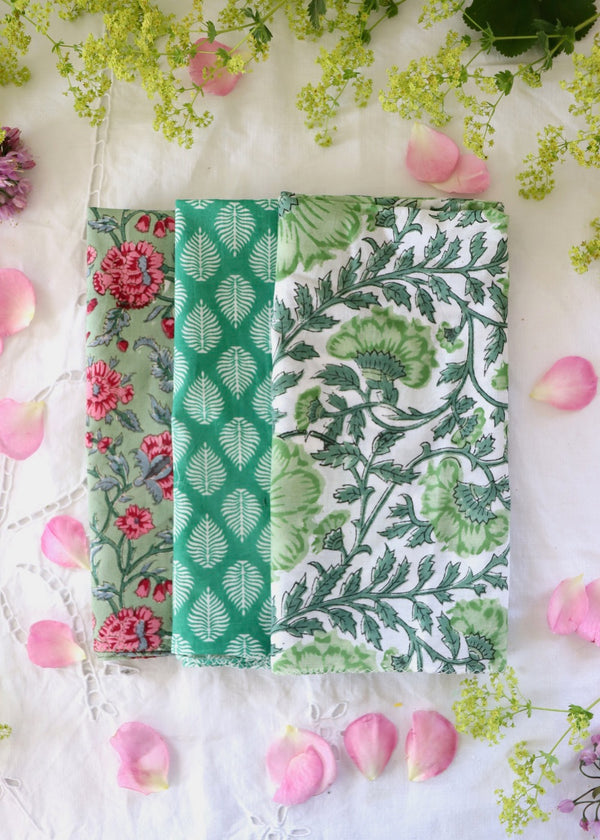 Large Hankies - 3 Greens
