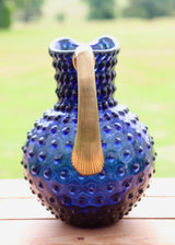 NEW IN: Hobnail Water Jug- Deep Blue & Gold