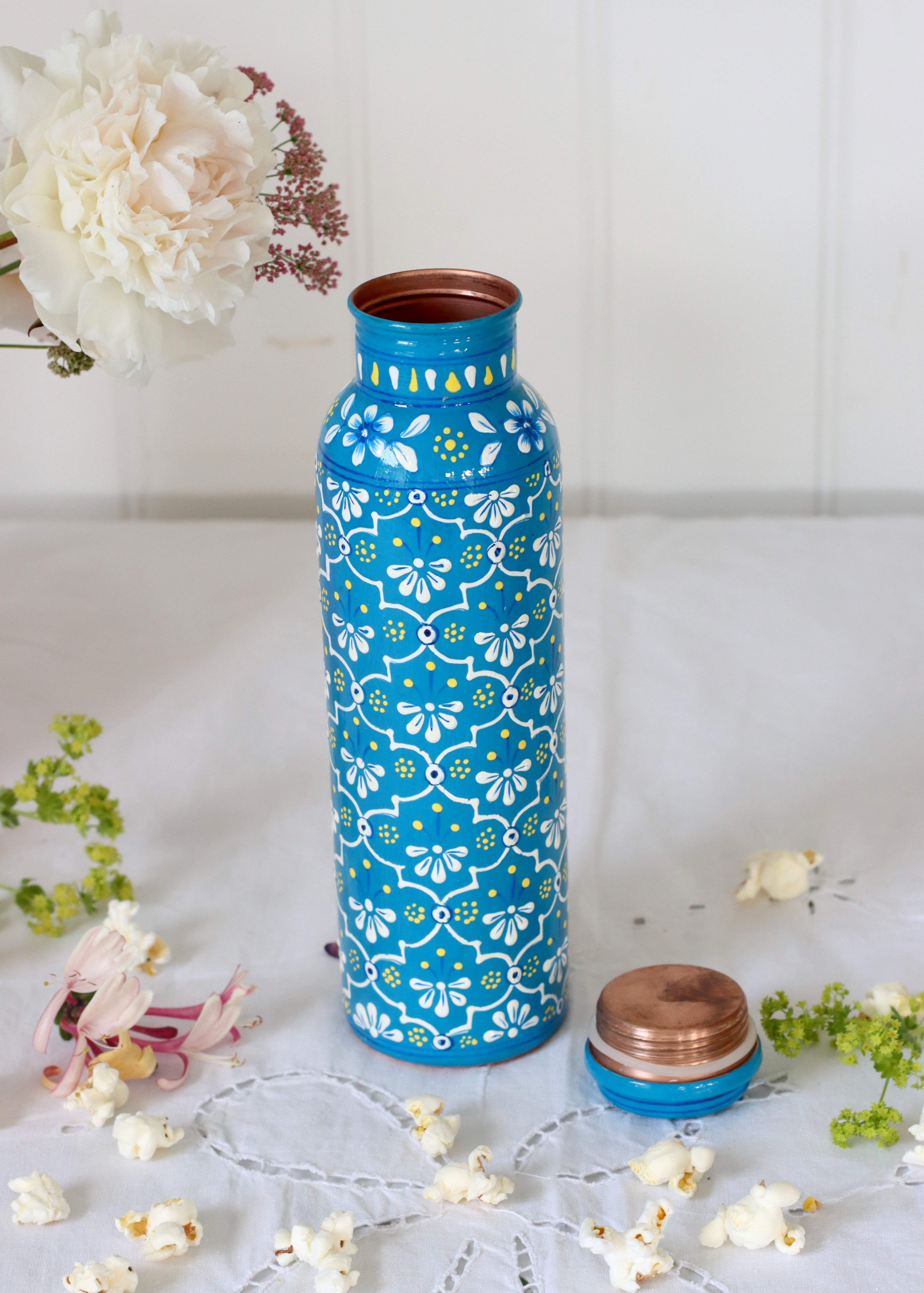 Hand Painted Water Bottle- Turquoise