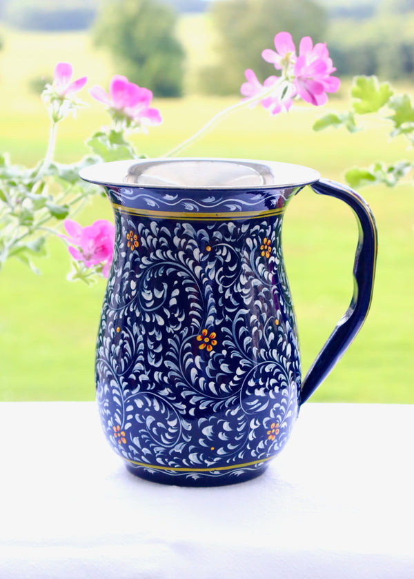 Painted Water Jug - Blue